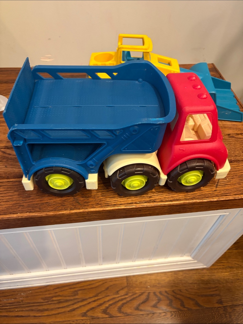 Blue and Red Kids Dump Truck & Tractor Toy - Durable Plastic